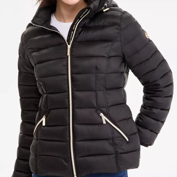 Michael Kors Women's Hooded Shine Packable Puffer Coat - Picture 2 of 10